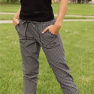 Albion Black and White Checkered Joggers